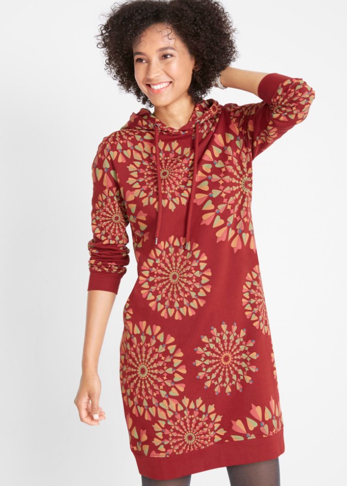 Sweatkleid, bedruckt, Langarm