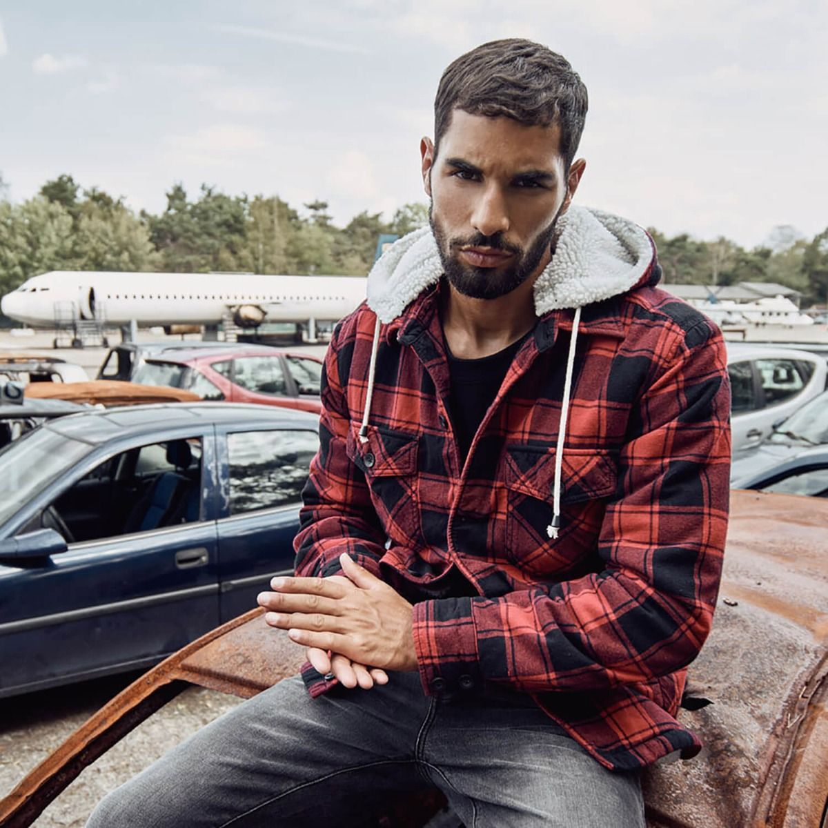 Hooded Lumberjacket mit Teddyfutter