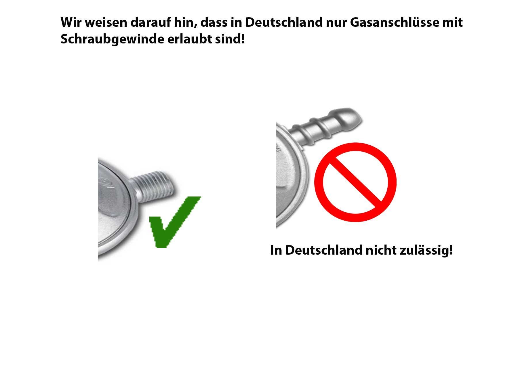 BlueCraft Gaskocher, 2-flammig - inkl. Manometerregler 50mbar und Gasschlauch 100 cm