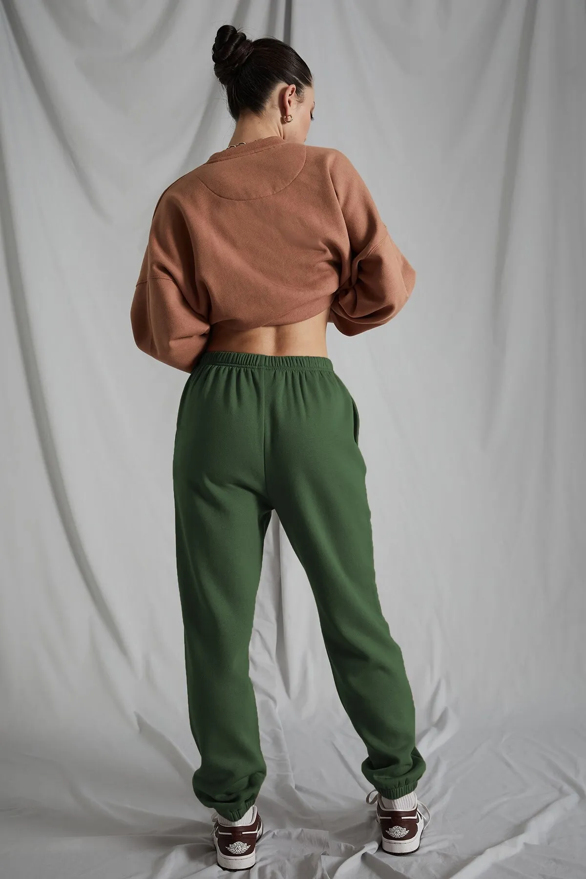 Madmext  Khakifarbene Oversize-Jogginghose für Damen mit elastischem Bund Mg1235