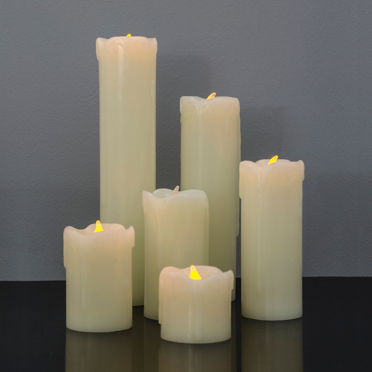 X4-Life X4-LIFE LED Echtwachskerzen mit Wachstropfen 6er Set inkl. Fernbedienung