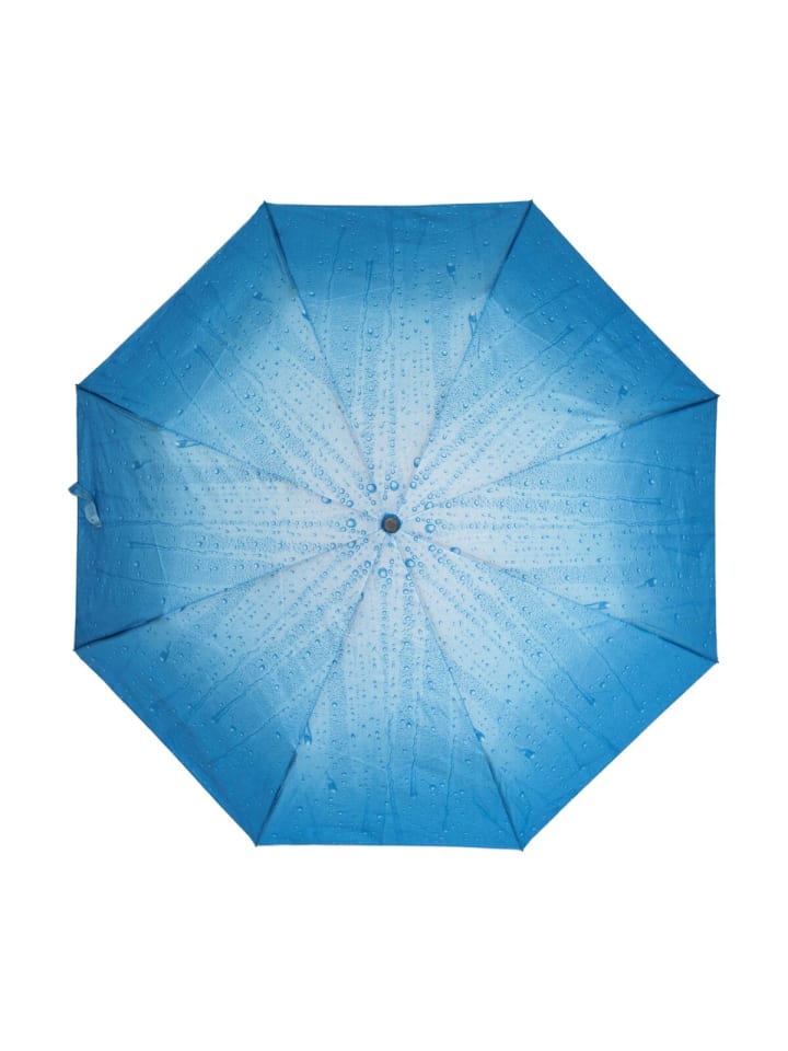 COFI 1453 Teleskop Taschenschirm mit Schutzhülle ø100 cm mit Tropfenmotiv in Blau günstig kaufen onesize