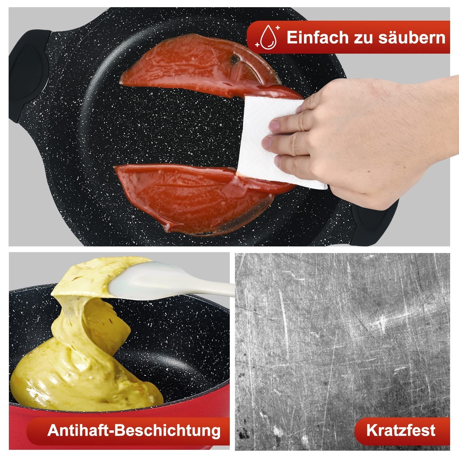 Scheffler Dampfgartopf Tajine Topf - Marokkanische Tagine Antihaftbeschichtung, Aluminium (Topf mit kegelförmigem Deckel), Induktion, induktionsgeeignet