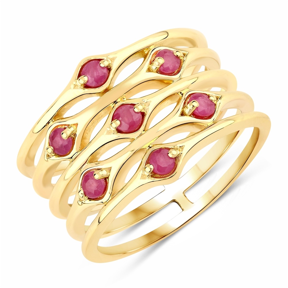 Rafaela Donata Bague Argent sterling Rubis en Or jaune Bague