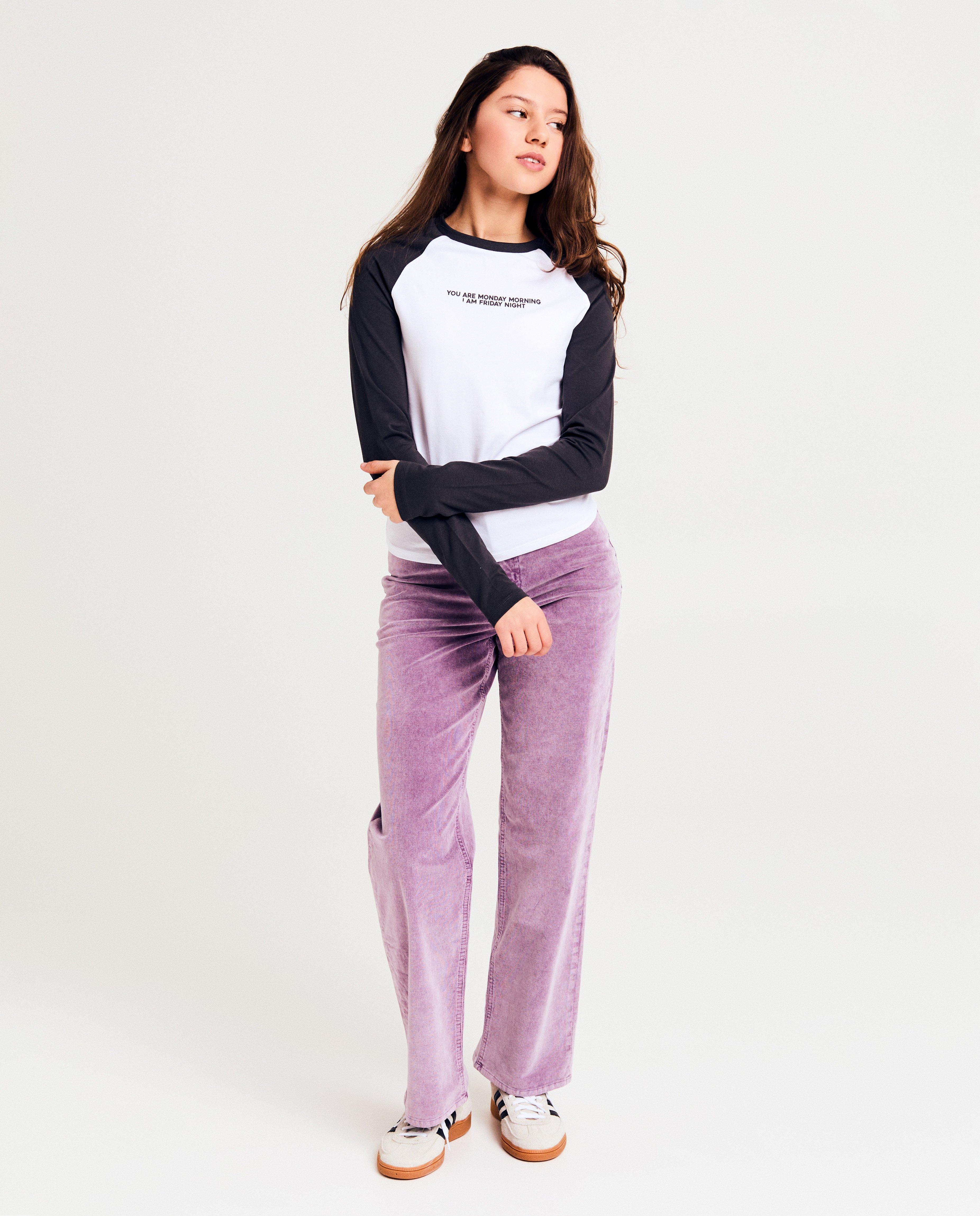 Groggy Purple kordbársony nadrág, egyenes szabású, lila