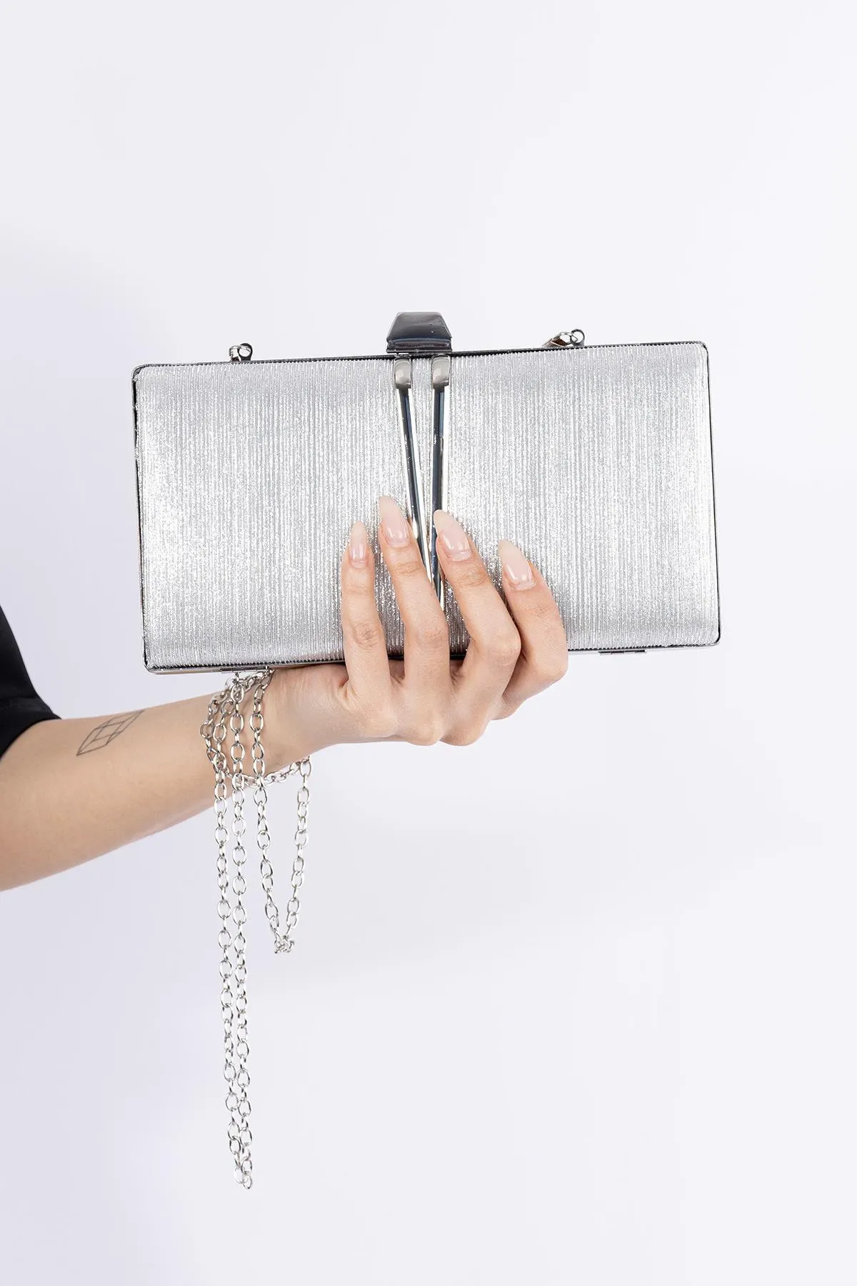 Getcho  Tuca Damen-Clutch-Portfolio und Abendkleid-Tasche aus glänzendem Stoff