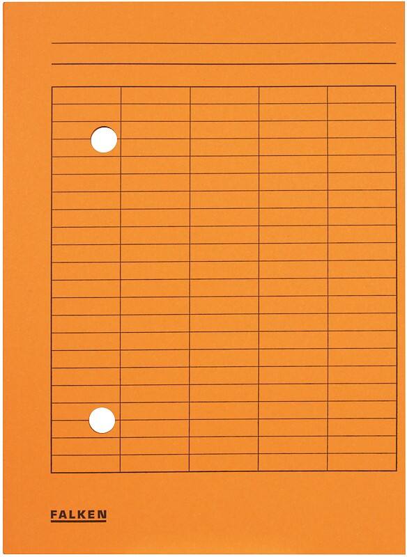 Falken Umlaufmappe mit 2 Löchern und Druck auf Vorderseite DIN A4 Manila Orange 22 x 31,8 cm 100 Stück