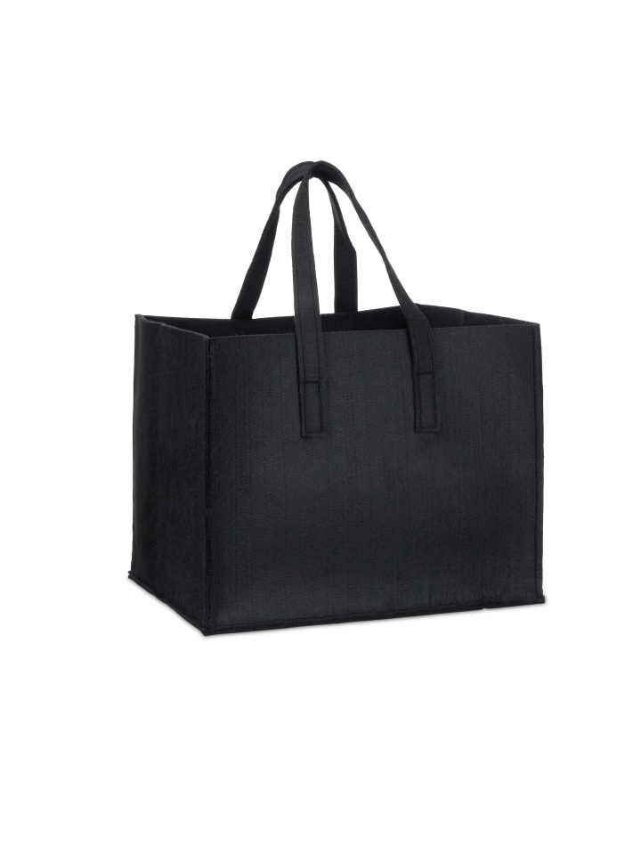 relaxdays Kaminholzkorb in Schwarz - (B)43 x (H)34,5 x (T)36,5 cm günstig kaufen onesize