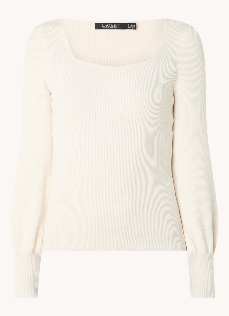 Ralph Lauren Ribbed top with puff sleeves