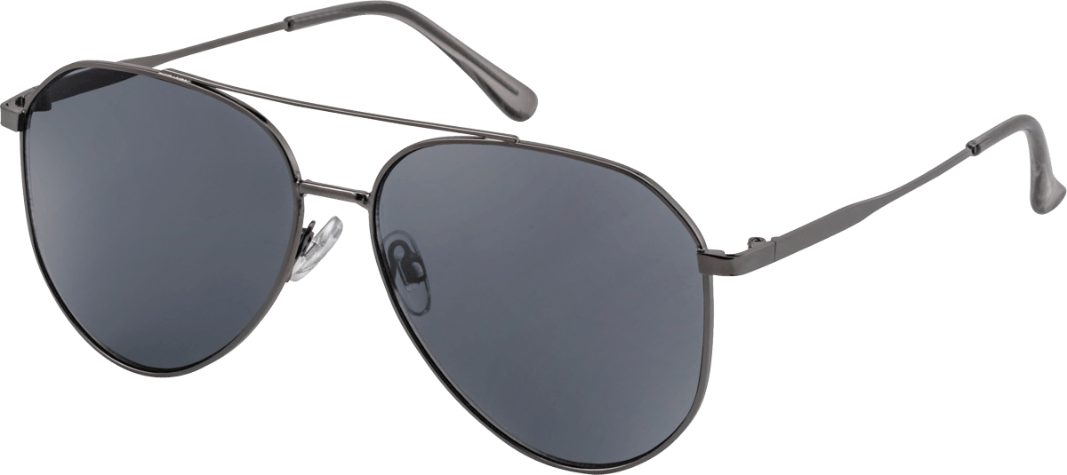 Sonnenbrille Erwachsene Metall-Pilotenbrille schwarz mit getönten Scheiben, 1 St