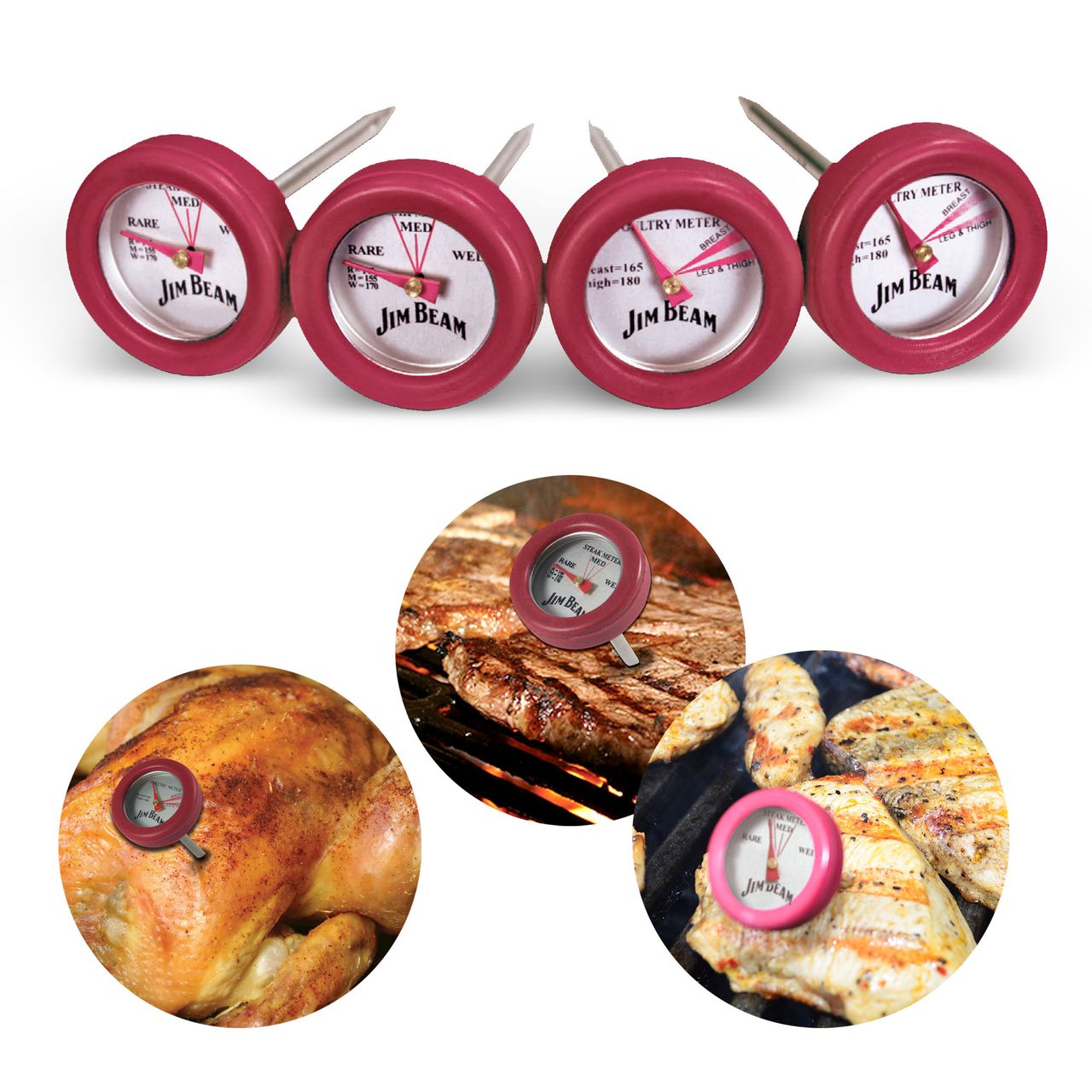 Jim Beam Minithermometer Set 4 tlg.