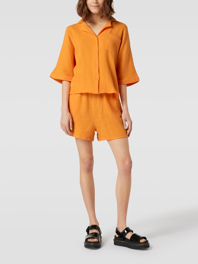 Shorts mit Strukturmuster in orange