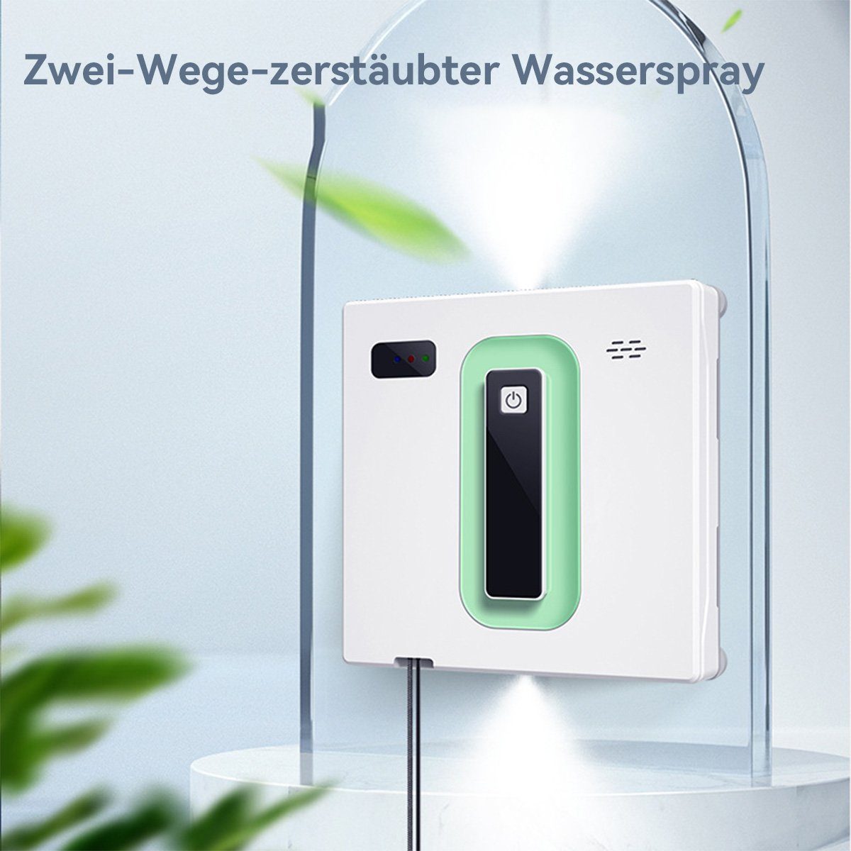 Hikeren Fensterputzroboter Fensterreiniger Roboter,Fenstersauger,2500Pa,Mit 50 ml Wassertank,72W