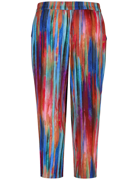 Weite 7/8 Hose mit digitalem Streifenmuster Lotta
