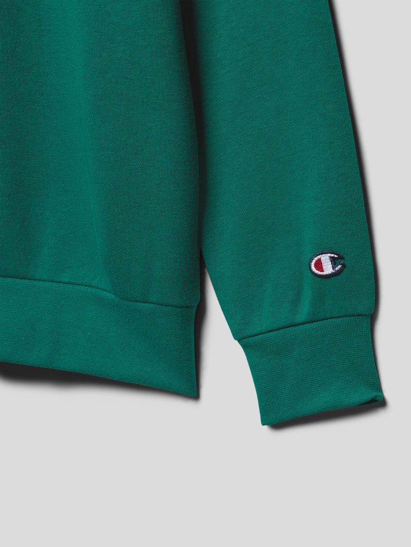 Sweatshirt mit geripptem Rundhalsausschnitt in grün