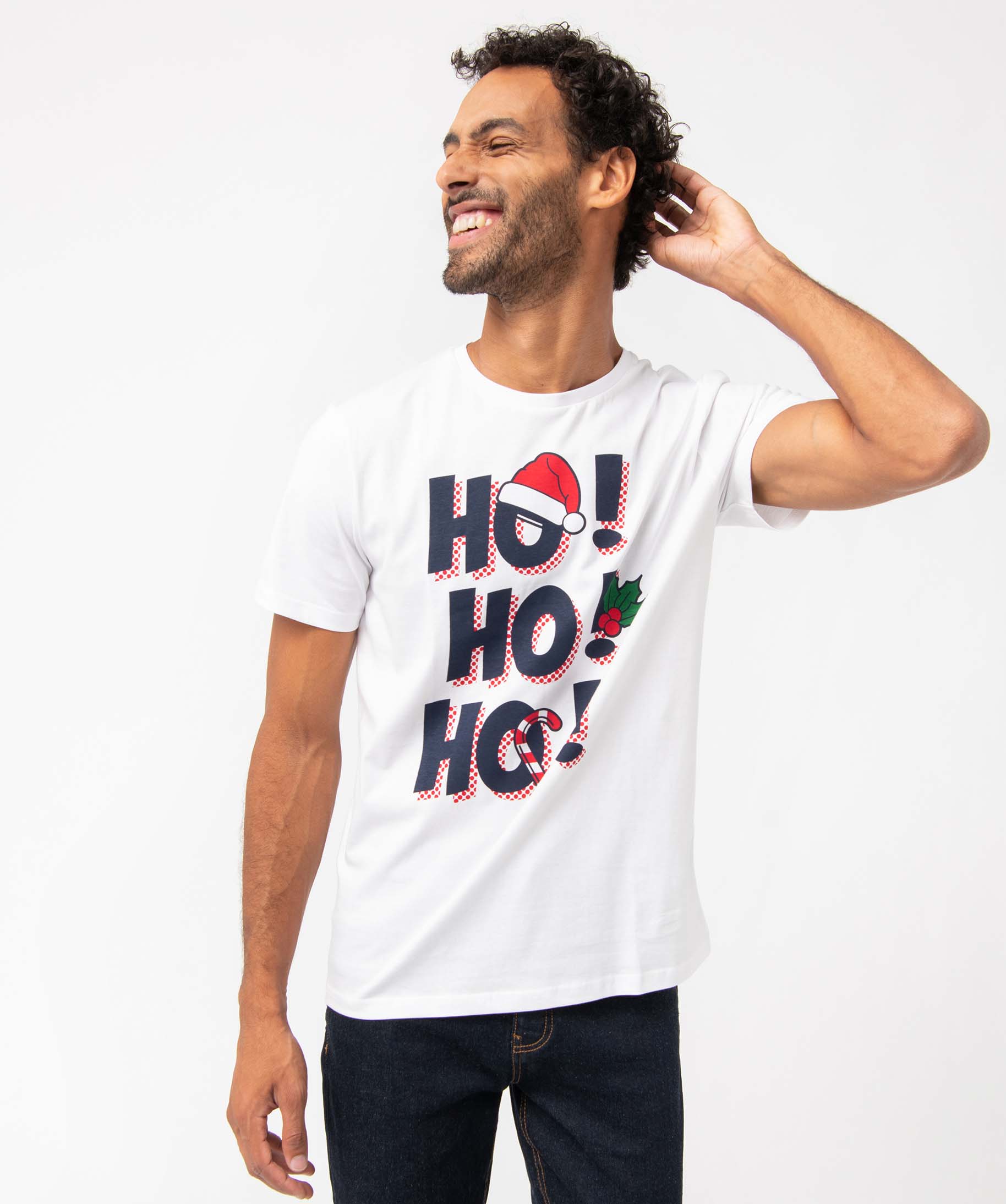 Tee-shirt homme avec message spécial Nol blanc | GEMO