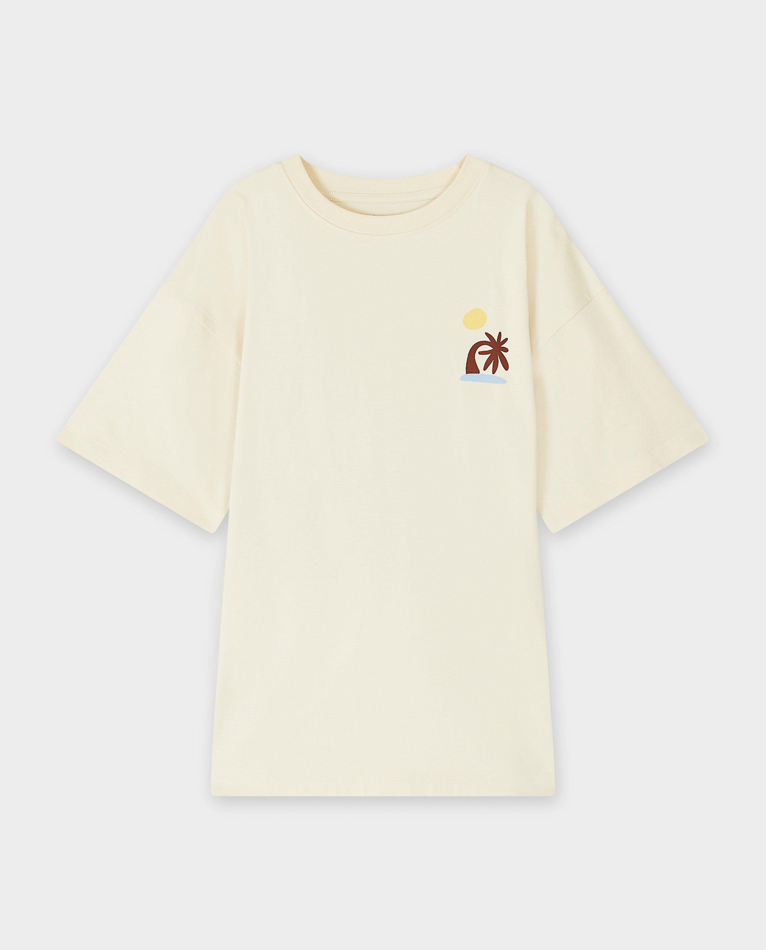 Tricou I AM din bumbac organic cu imprimeu pe spate, 128-164 bej deschis