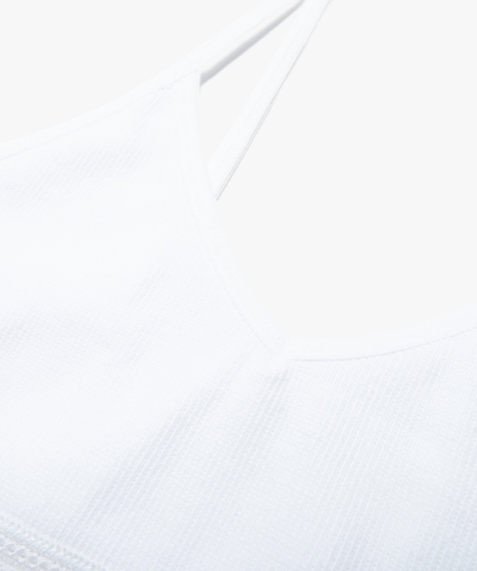 Brassière à fines bretelles en maille ctelée fille blanc | GEMO