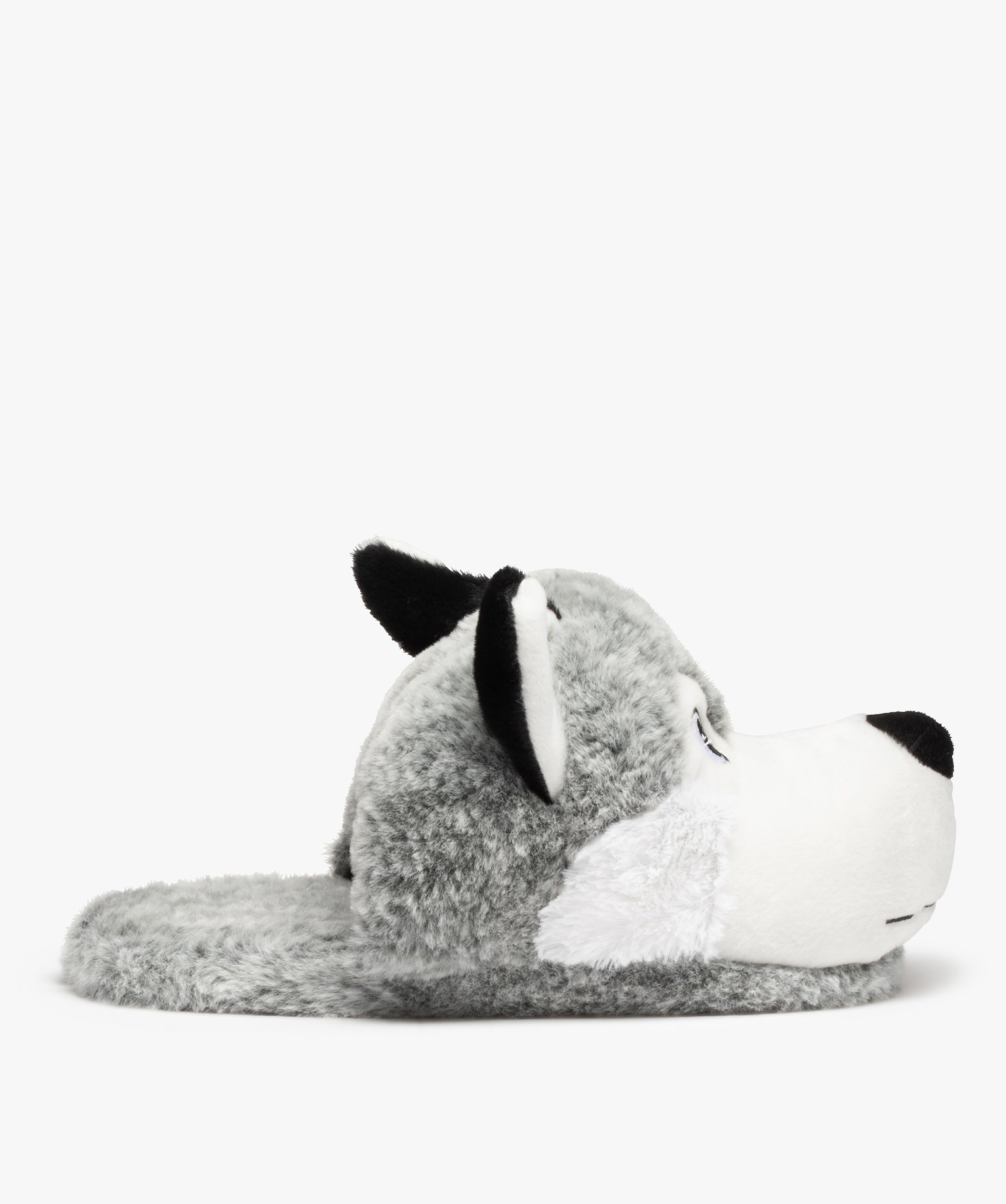 Chaussons homme en volume en forme de loup gris | GEMO