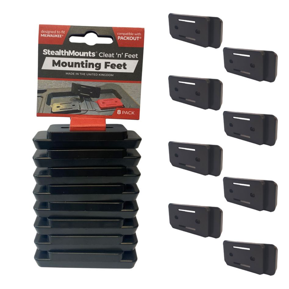 StealthMounts PAC-F-01-8 Cleat 'n' Feet Negru - Picioare de montare (8 buc.)