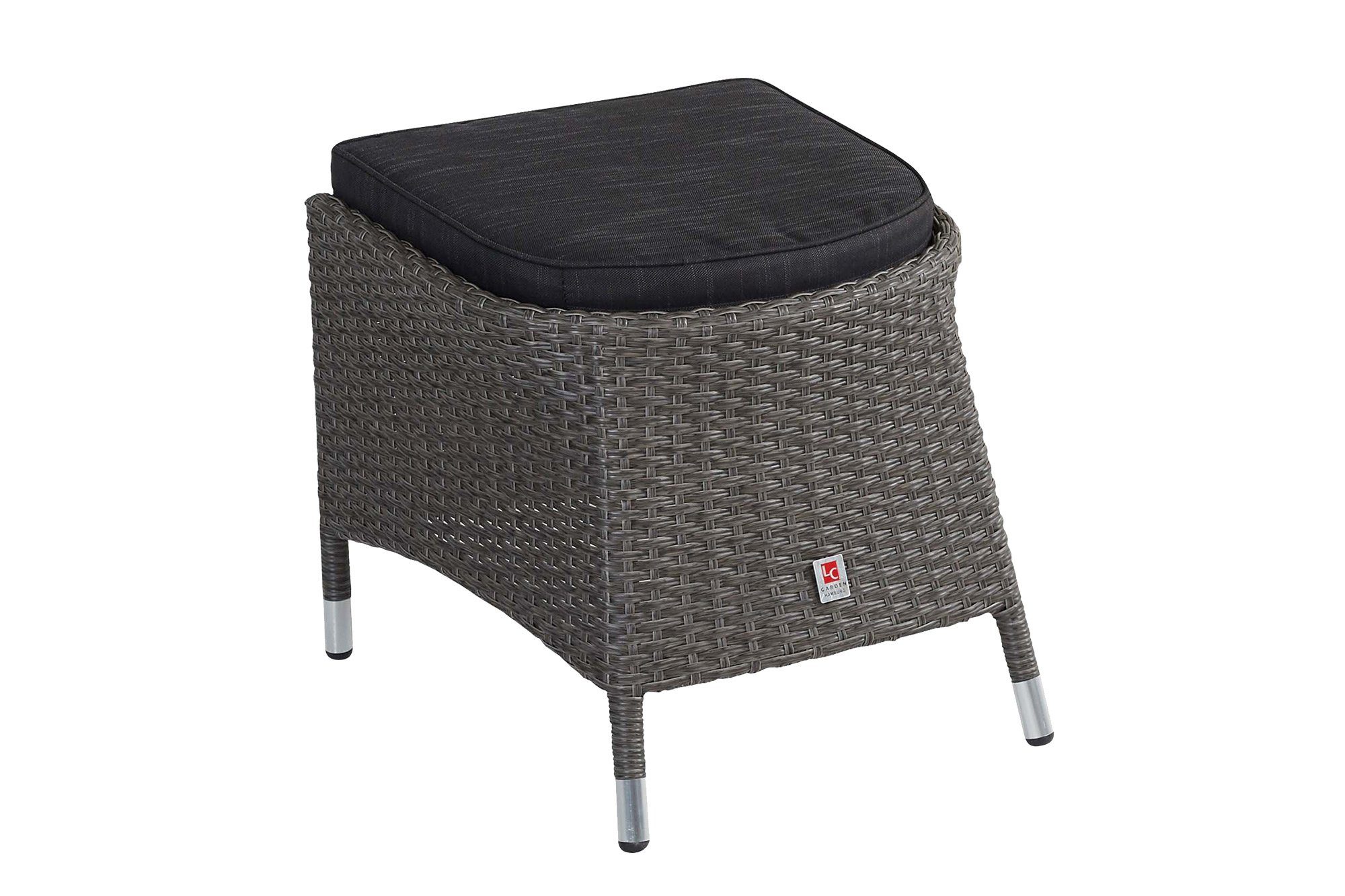 LC Garden Gartenlounge-Hocker LC Garden Barcelona Dining Hocker grau-mix Fußbank