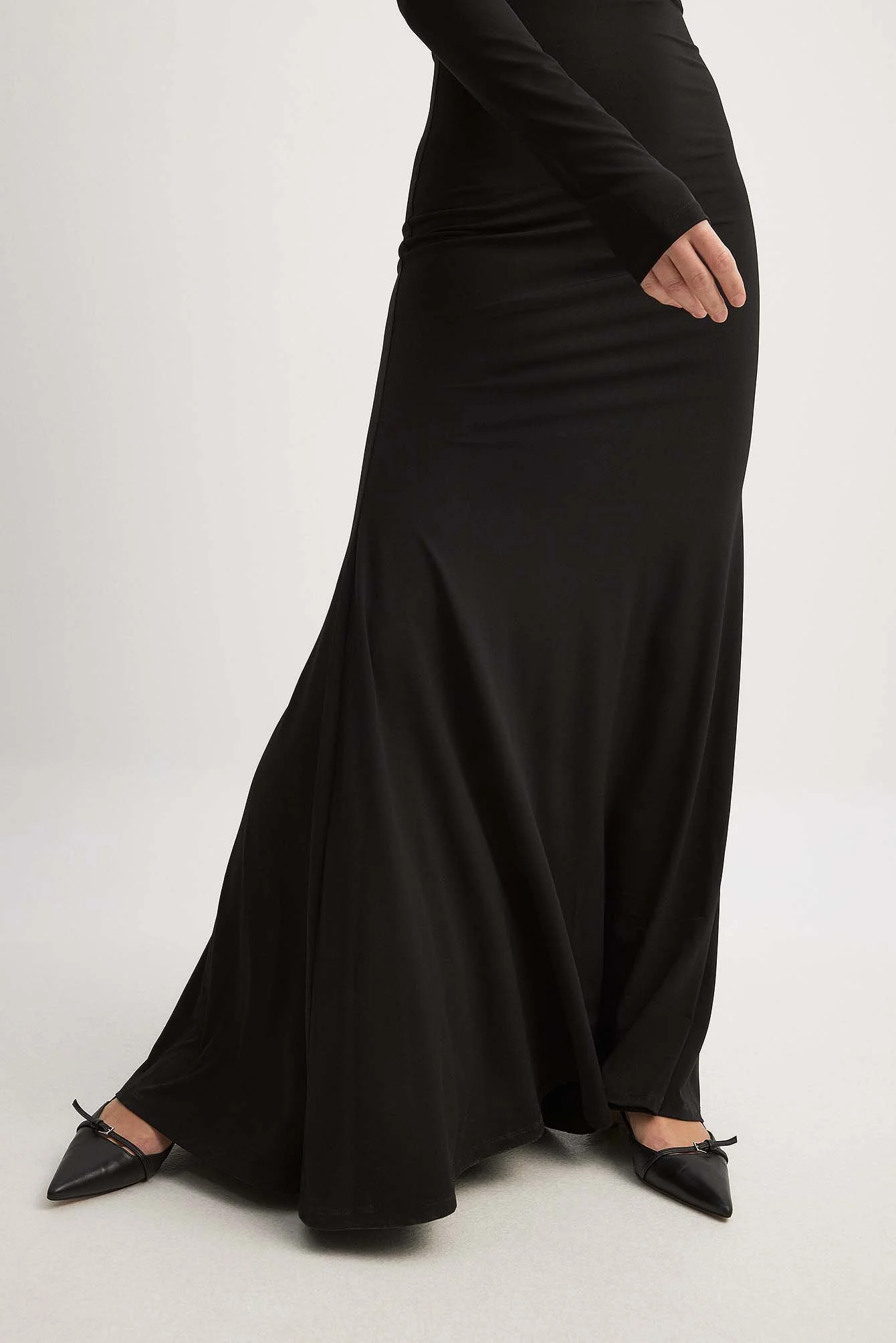 Jersey-Maxikleid mit Meerjungfrauen-Saum