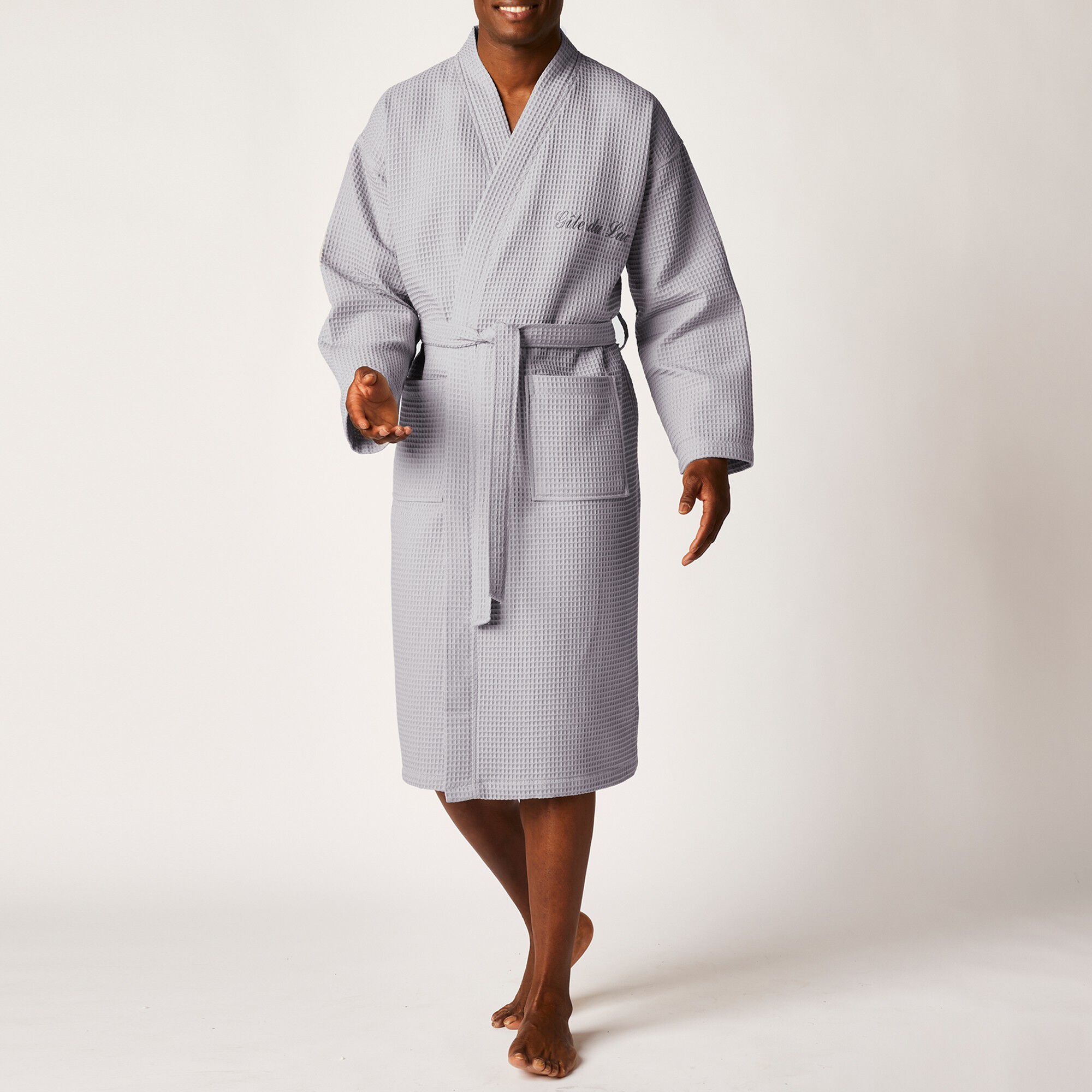 Peignoir de bain mixte adulte personnalisable nid d'abeille 230 g/m2