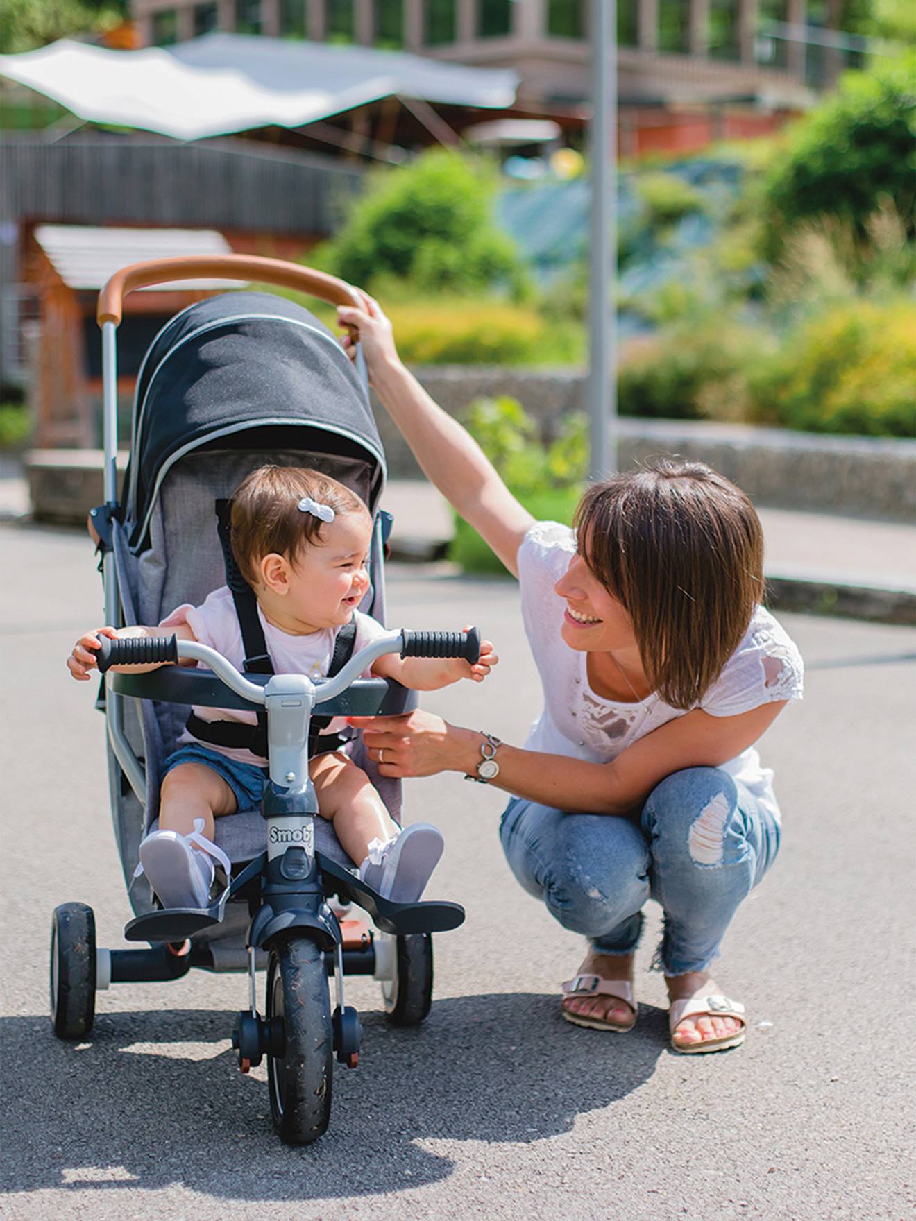 Poussette et tricycle pliable évolutif Robin Trike SMOBY gris