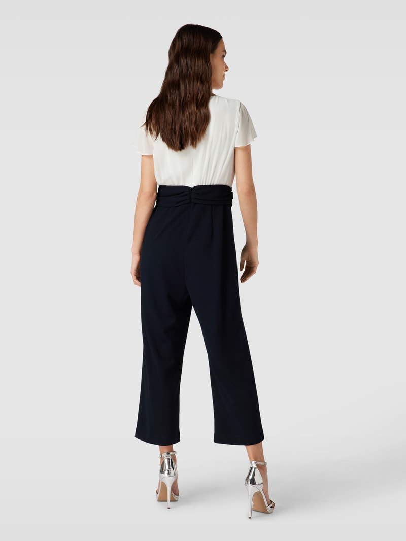 Jumpsuit mit Knoten-Detail in marineblau meliert