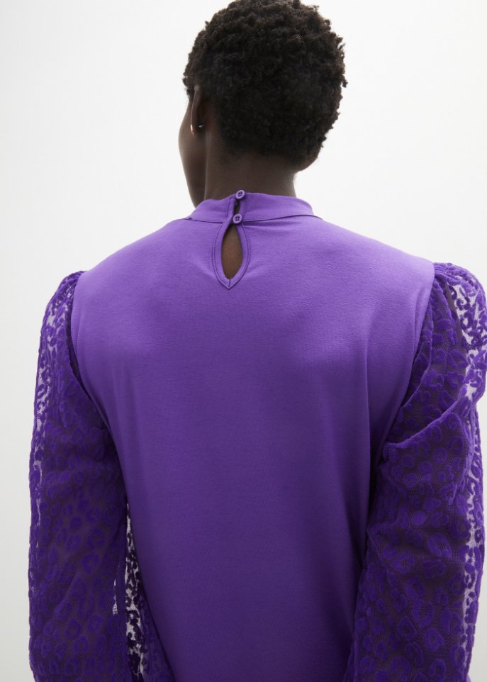 Shirt mit transparenten Ärmeln im trendigen Animal Design