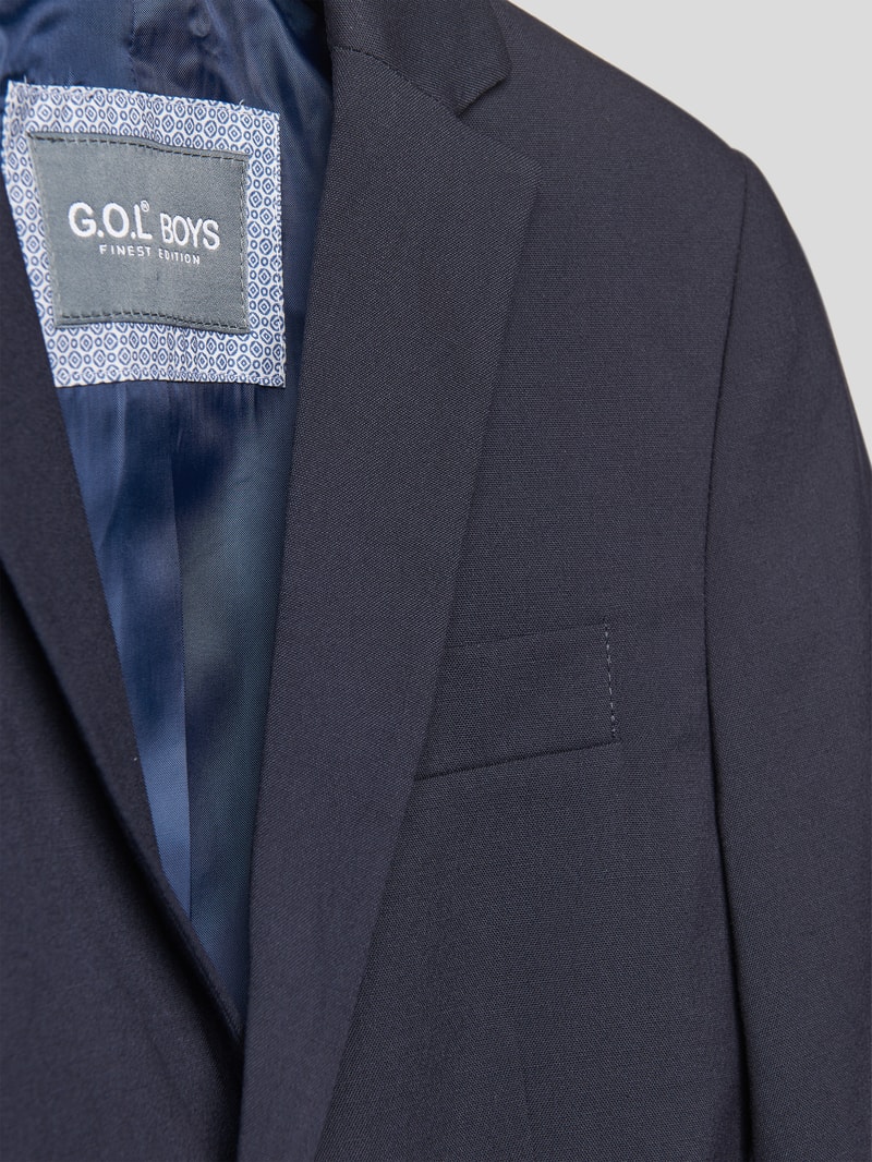 Slim Fit 2-Knopf-Sakko mit paspelierten Pattentaschen in marineblau