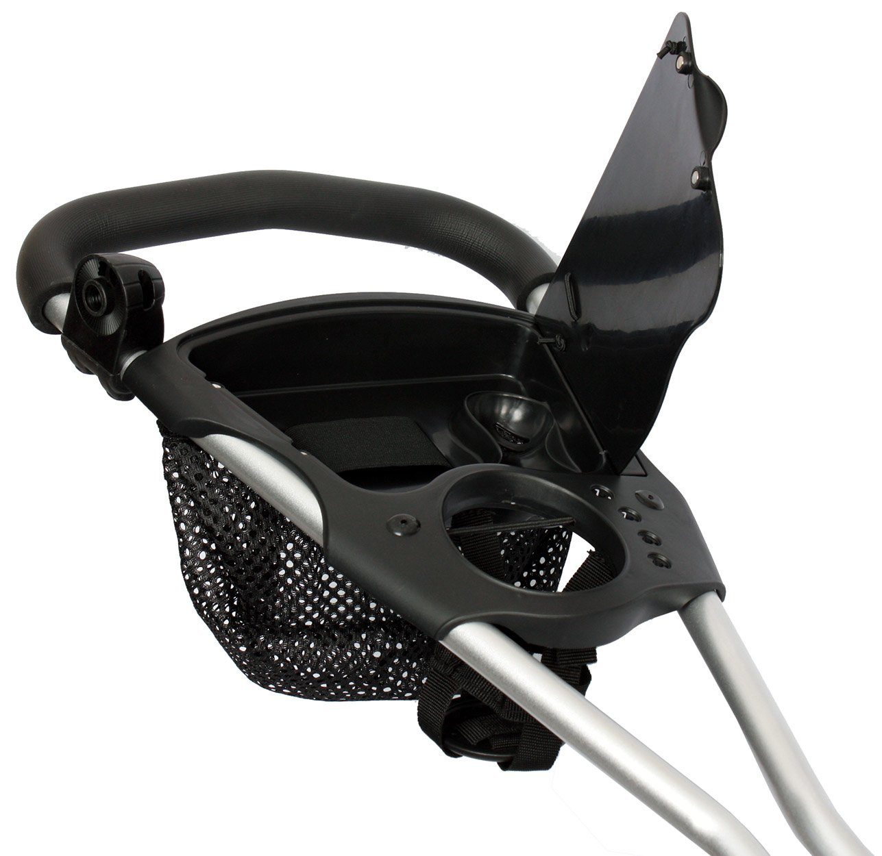 XQMAX Golftrolley Bullet 5000, (Komplettset), Fächer, Bremse, silbernes Gestell, 3 Räder, einfach aufzuklappen