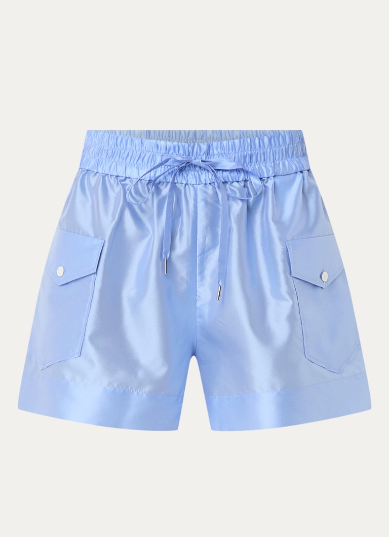 Sandro high-waist straight-fit shorts in silk blend
