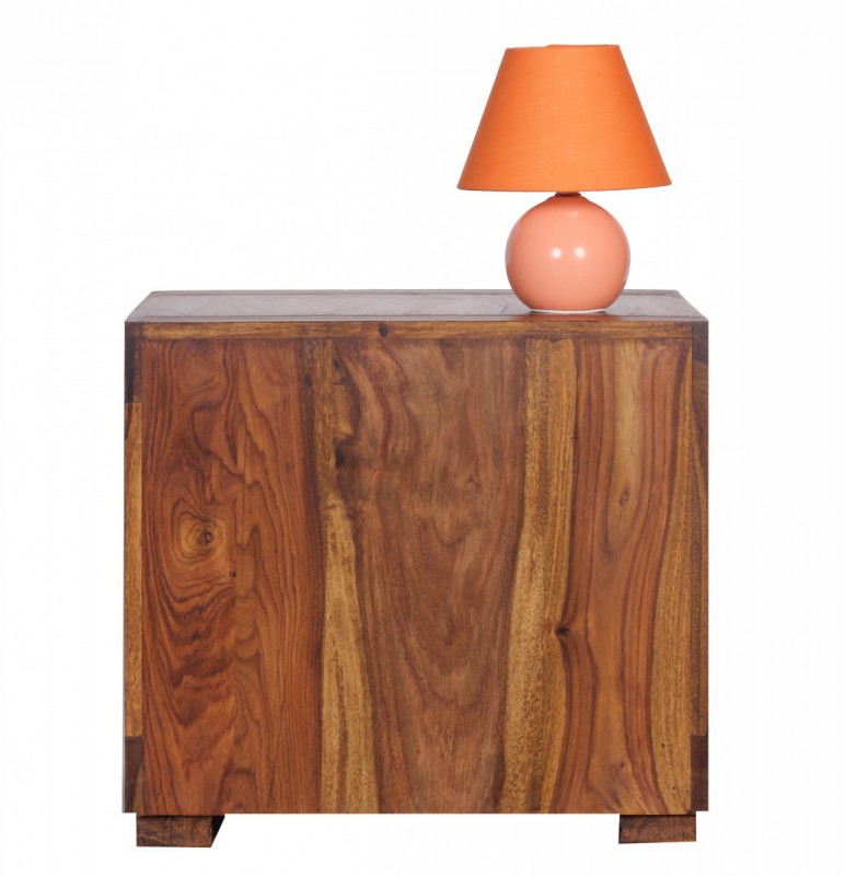 Wohnling Sheesham Couchtisch Massiv 50 x 50 cm Massivholz