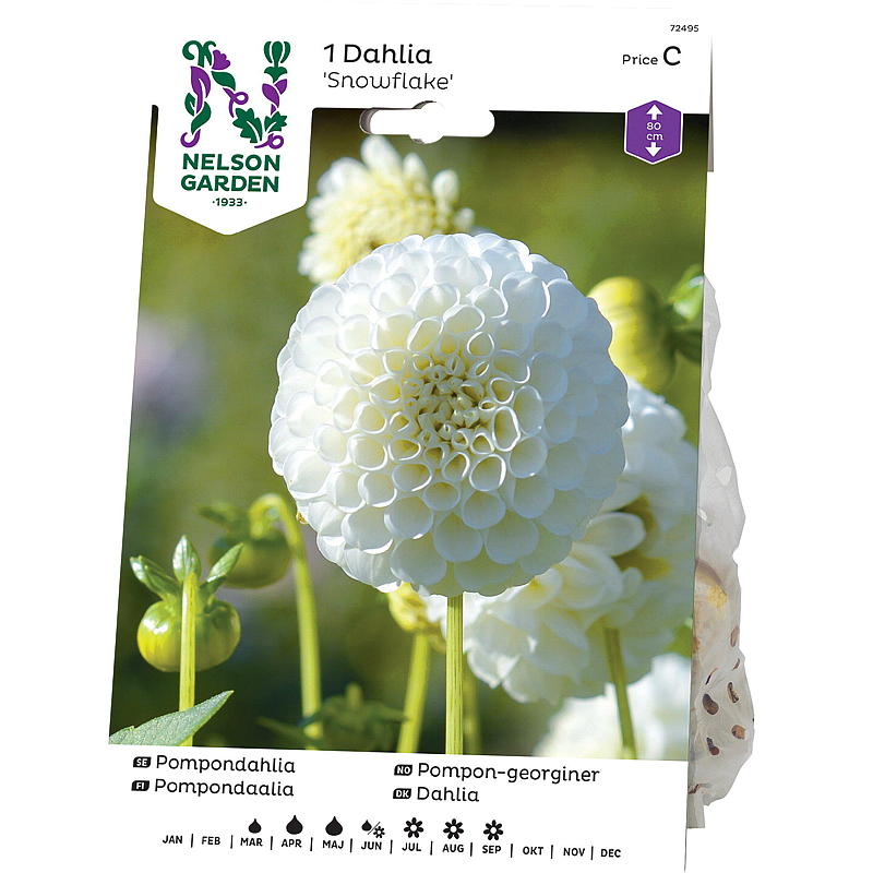 Nelson garden Georgie Høy Pompom, Snowflake, hvit