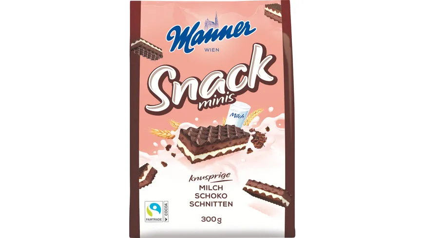 Manner Snack Minis Milch Schoko Schnitten 300 g