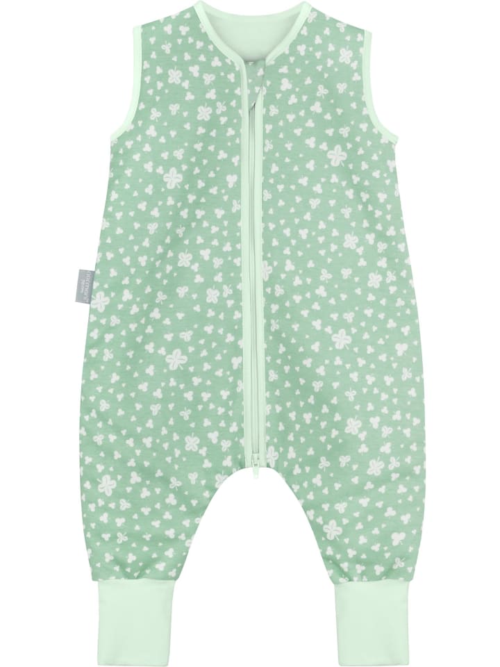 normani Baby Schlafsack mit Füßen aus Bio-Baumwolle Nanao in Grün günstig kaufen