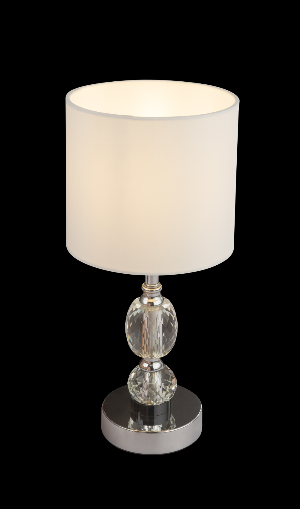Tischleuchte Bronn verchromt,Glas