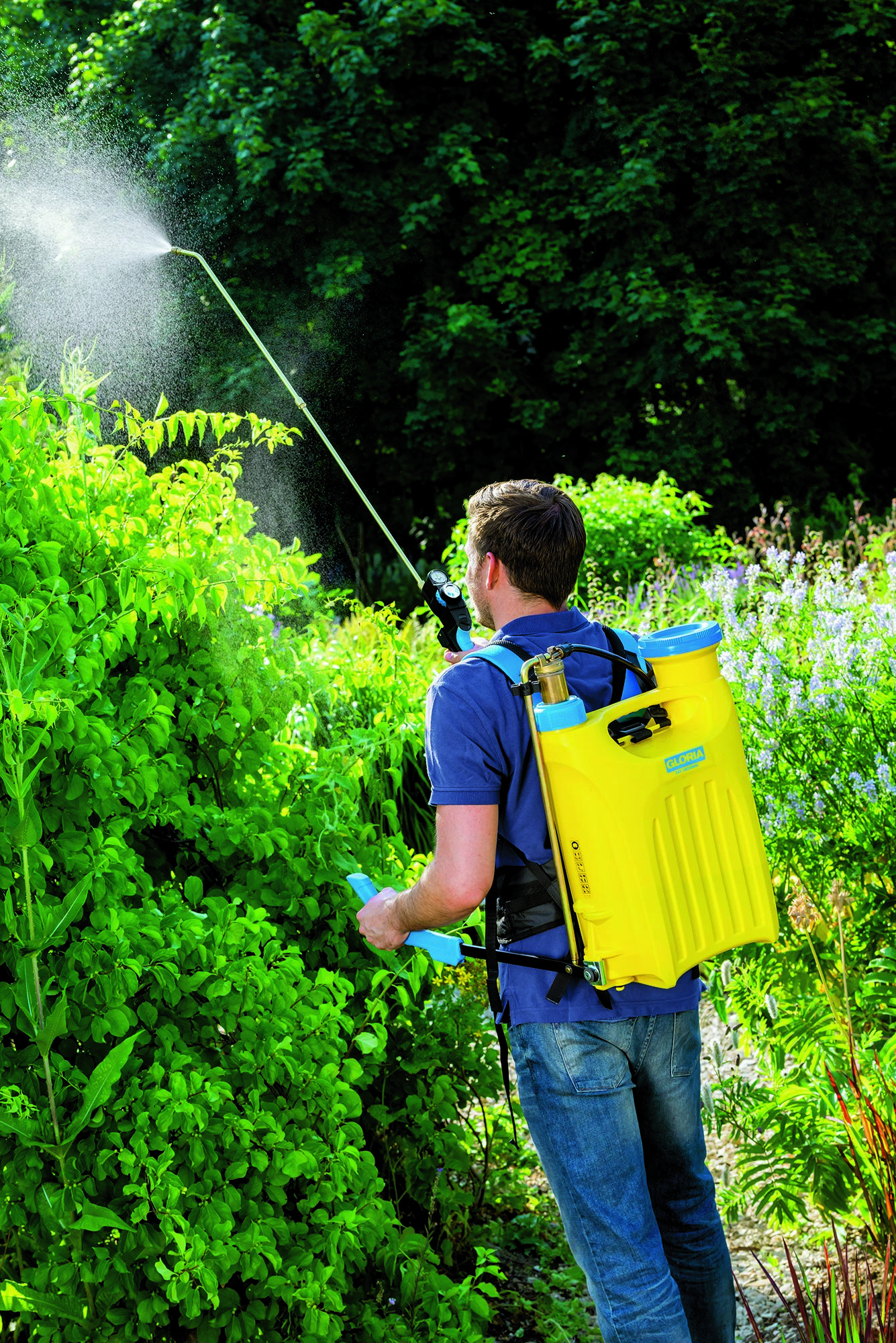 Pulvérisateur à pression dorsal Gloria 000062.0000 Pro 1800, réservoir en plastique de 18 l avec rallonge en laiton de 50 cm