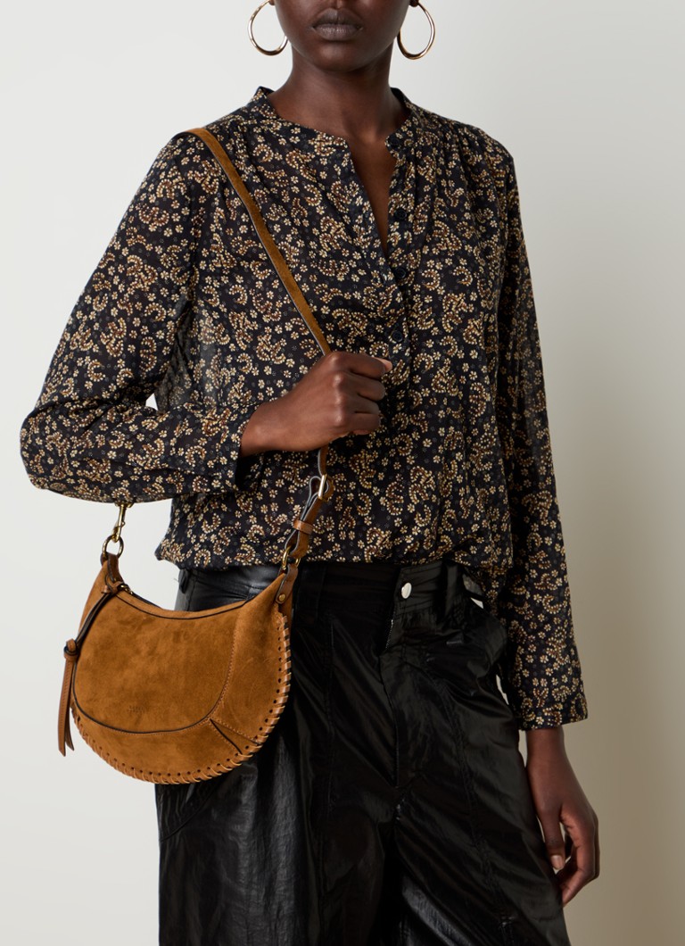 Borsa a tracolla Isabel Marant Oskan Moon in pelle scamosciata
