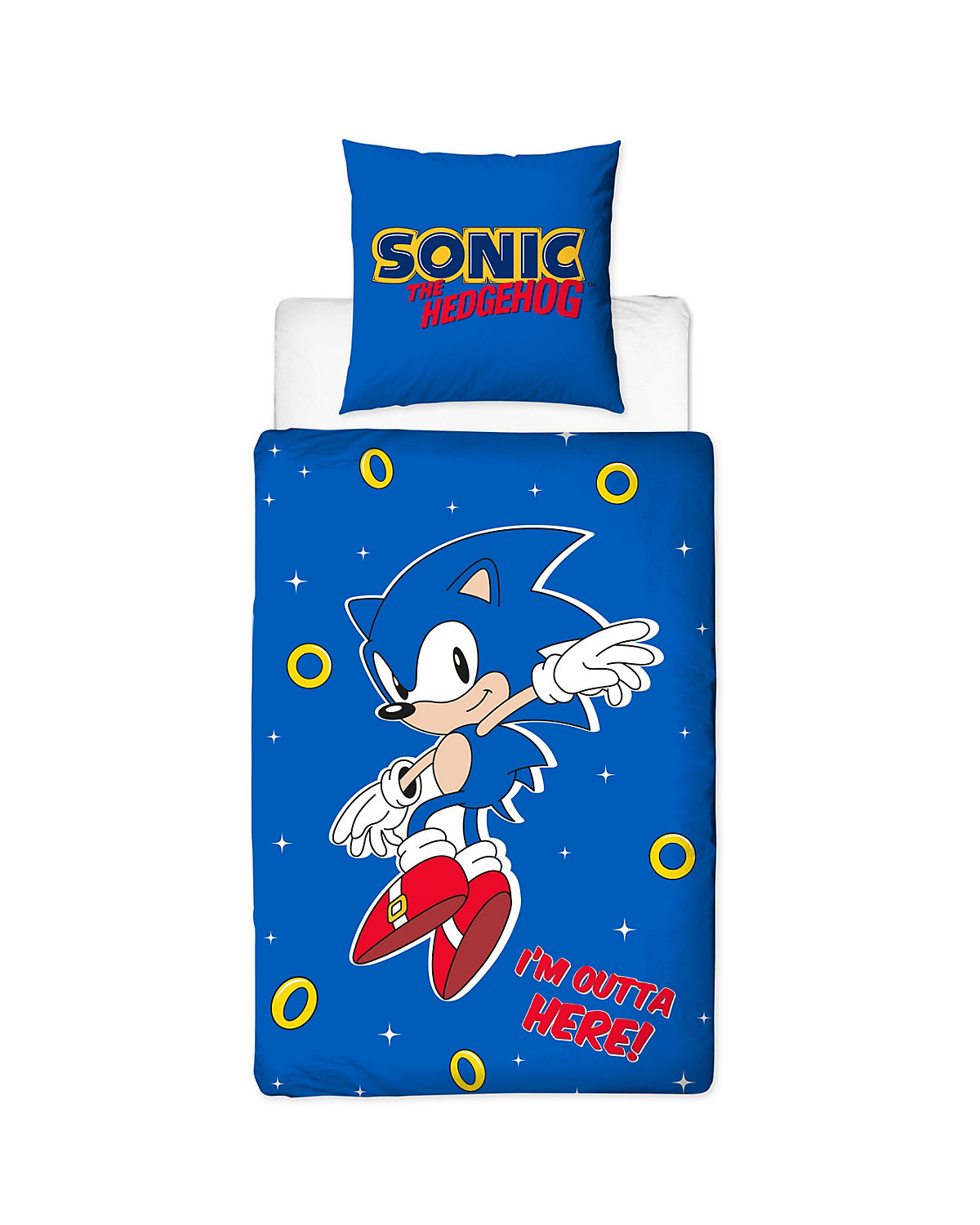 Bettwäsche Jungen und Mädchen Sonic The Hedgehog, Renforcé, 135 x 200 cm + 80 x 80 cm