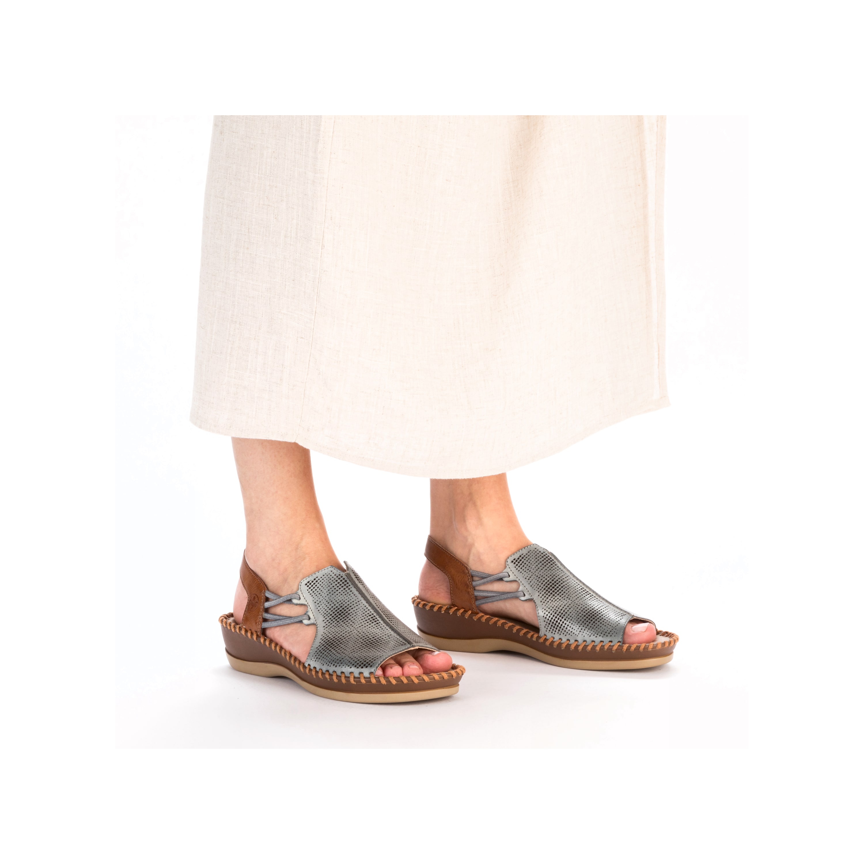 Rieker Damen Riemchensandalen blaugrau