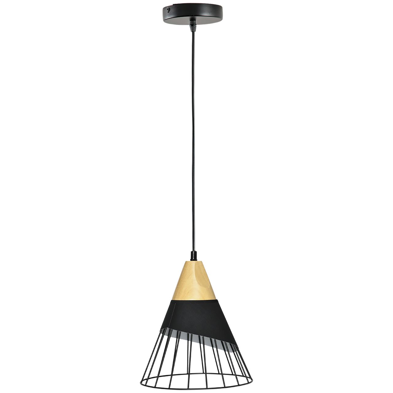 HOMCOM 40 W Hängeleuchte Deckenlampe mit E27 Sockel für Wohnzimmer, Flur Schwarz