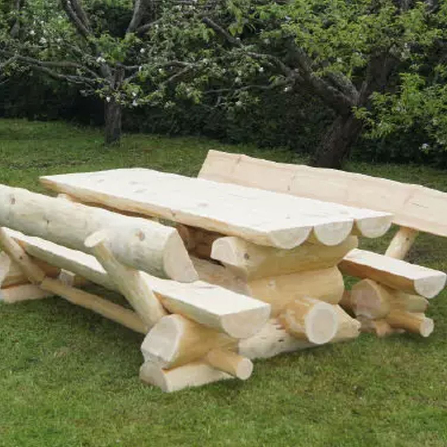 PureHaven Bierzeltgarnitur Luxus-Holzgarnitur Schweden 295x90x80 cm