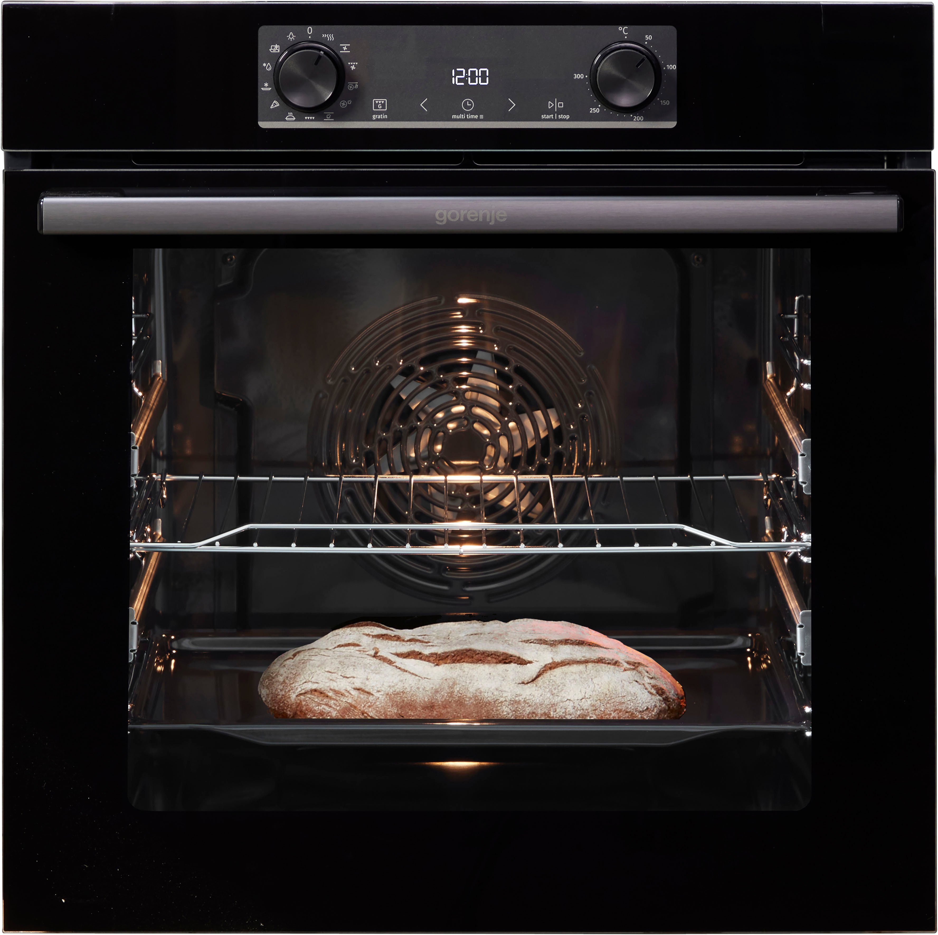 GORENJE Einbaubackofen BOS6737E09BGOT, mit 2-fach-Teleskopauszug, Aqua-Reinigungsfunktion, ExtraSteam