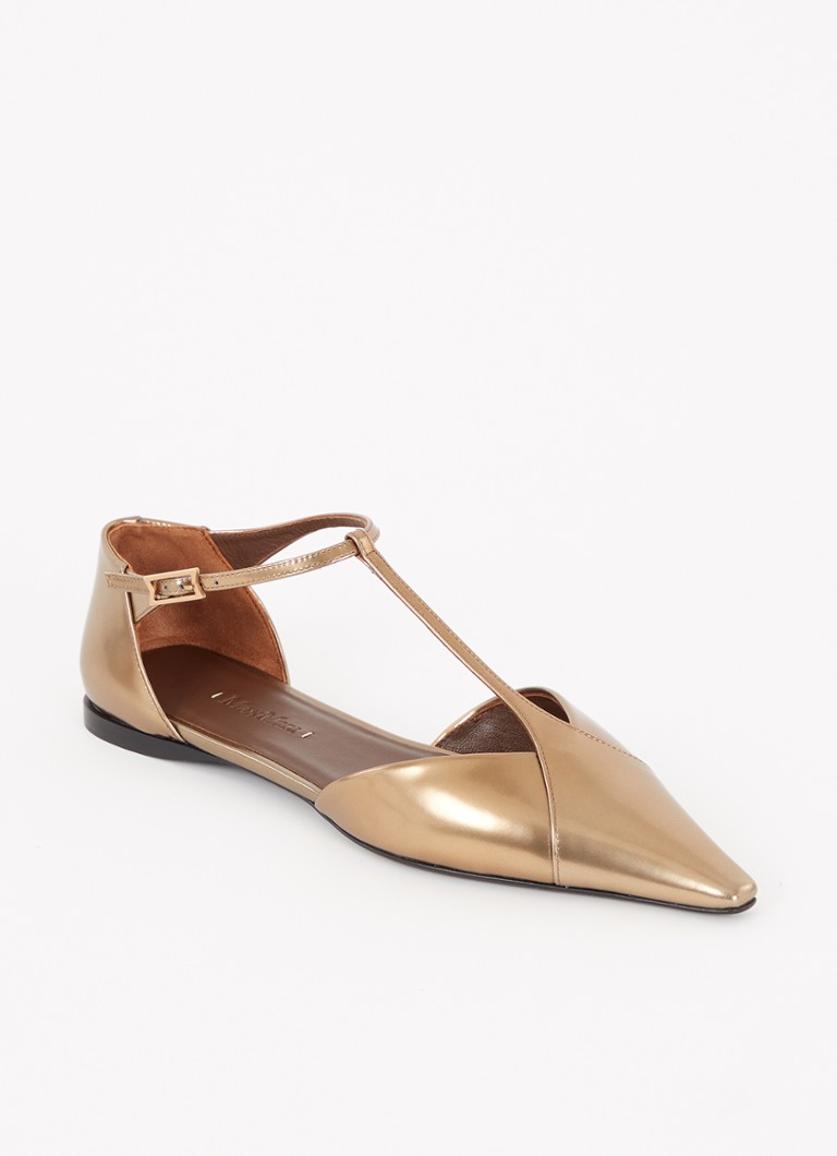 Balerini MaxMara din piele de vițel cu finisaj metalic.