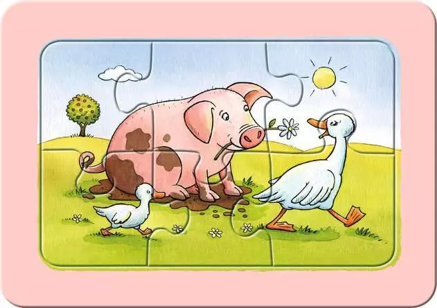 Kinderpuzzle ab 2 Jahren - Gute Tierfreunde - 6 Teile