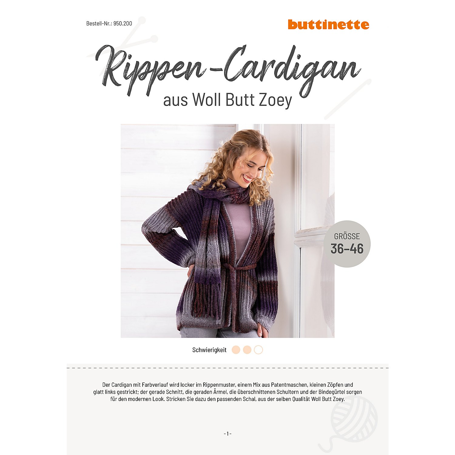 Strickanleitung – Rippen-Cardigan aus Woll Butt Zoey
