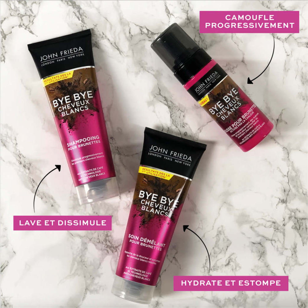 john frieda Bye Bye Cheveux Blancs Soin Démêlant pour Brunettes Soin Démêlant cheveux bruns