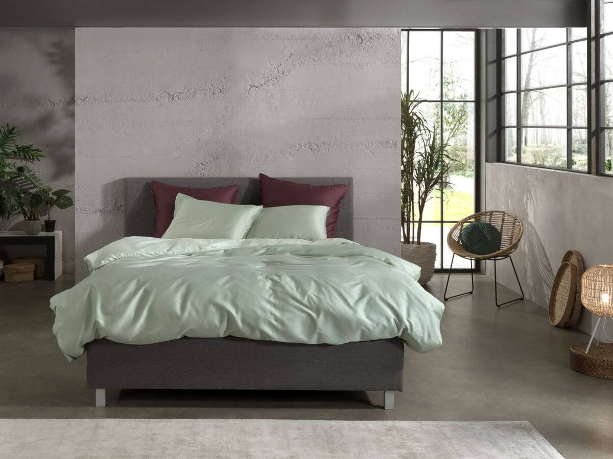 Zo!Home Satin-Bettwäsche Satinado Foam Green 135 x 200 cm